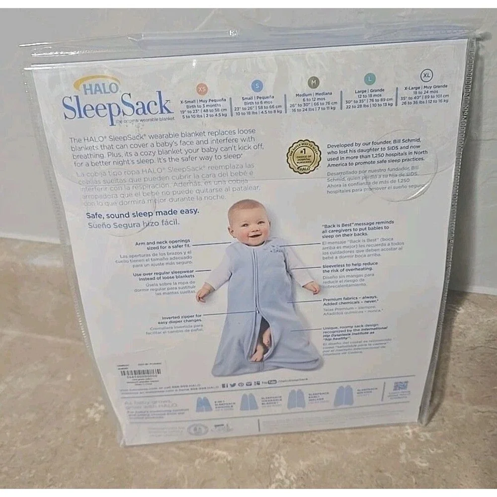 HALO SleepSack Green Wearable Blanket Baby XS Newborn 5-10 Pounds 100% Cotton